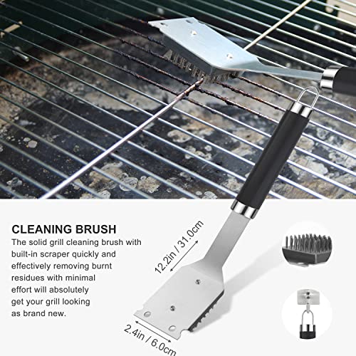 grilljoy 30PCS BBQ Grill Tools Set with Meat Claws - Extra Thick Steel Spatula, Fork& Tongs - Complete Grilling Accessories in Portable Bag - Perfect Grill Gifts for Men and Women
