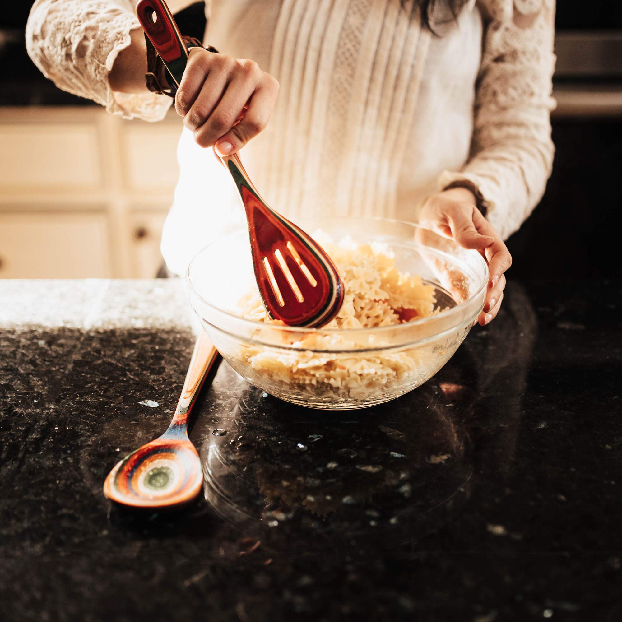 Totally Bamboo Baltique Marrakesh Collection 12-1/2" Wooden Cooking Spoon, Safe for Nonstick