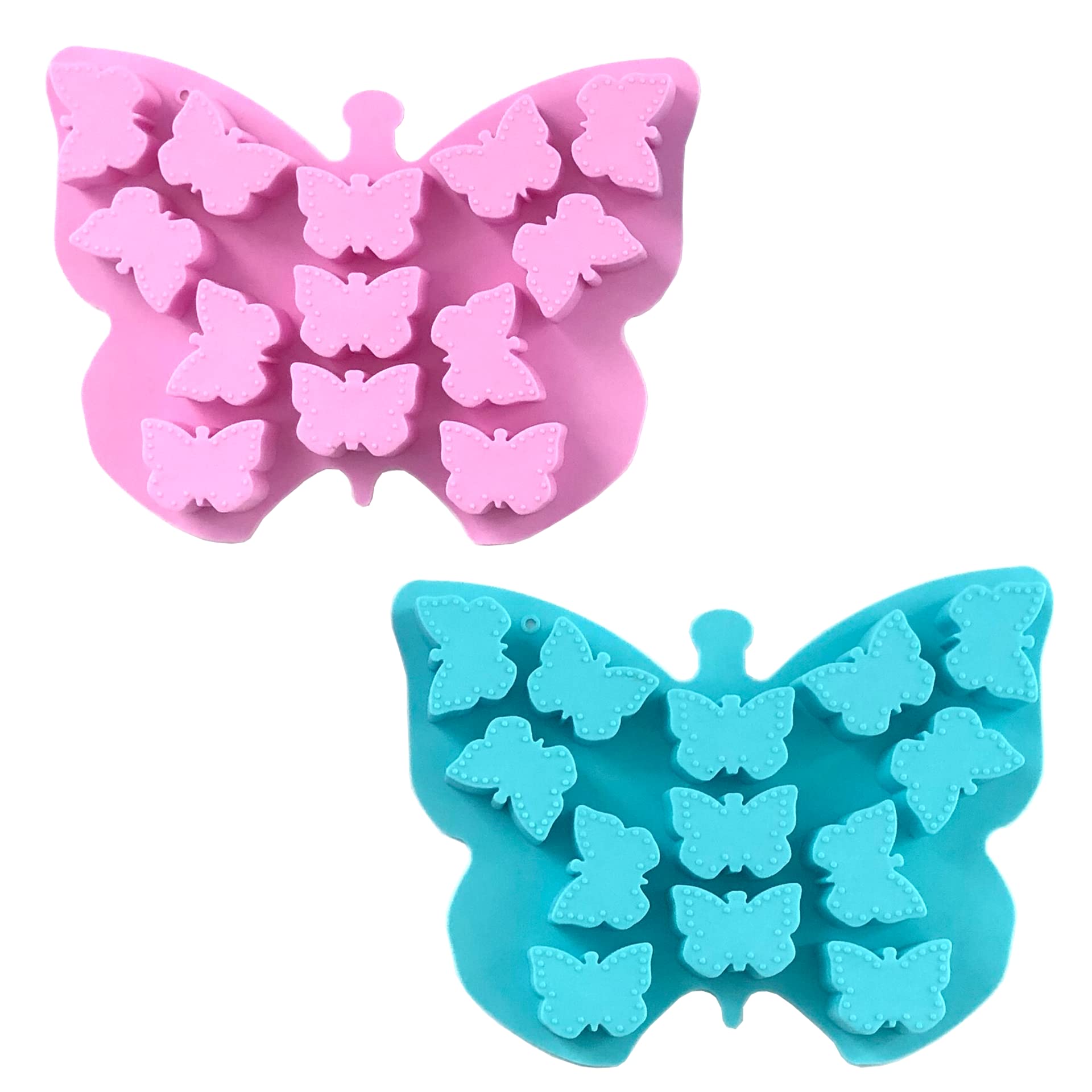 Butterfly Ice Cube Tray (2 pcs) Craft Ice Cube Molds Butterfly Molds Silicone Ice Cube Tray Shapes Butterfly Molds for Chocolate Cute Ice Cube Tray Cocktail (Small butterflies (13 cavities/mold))