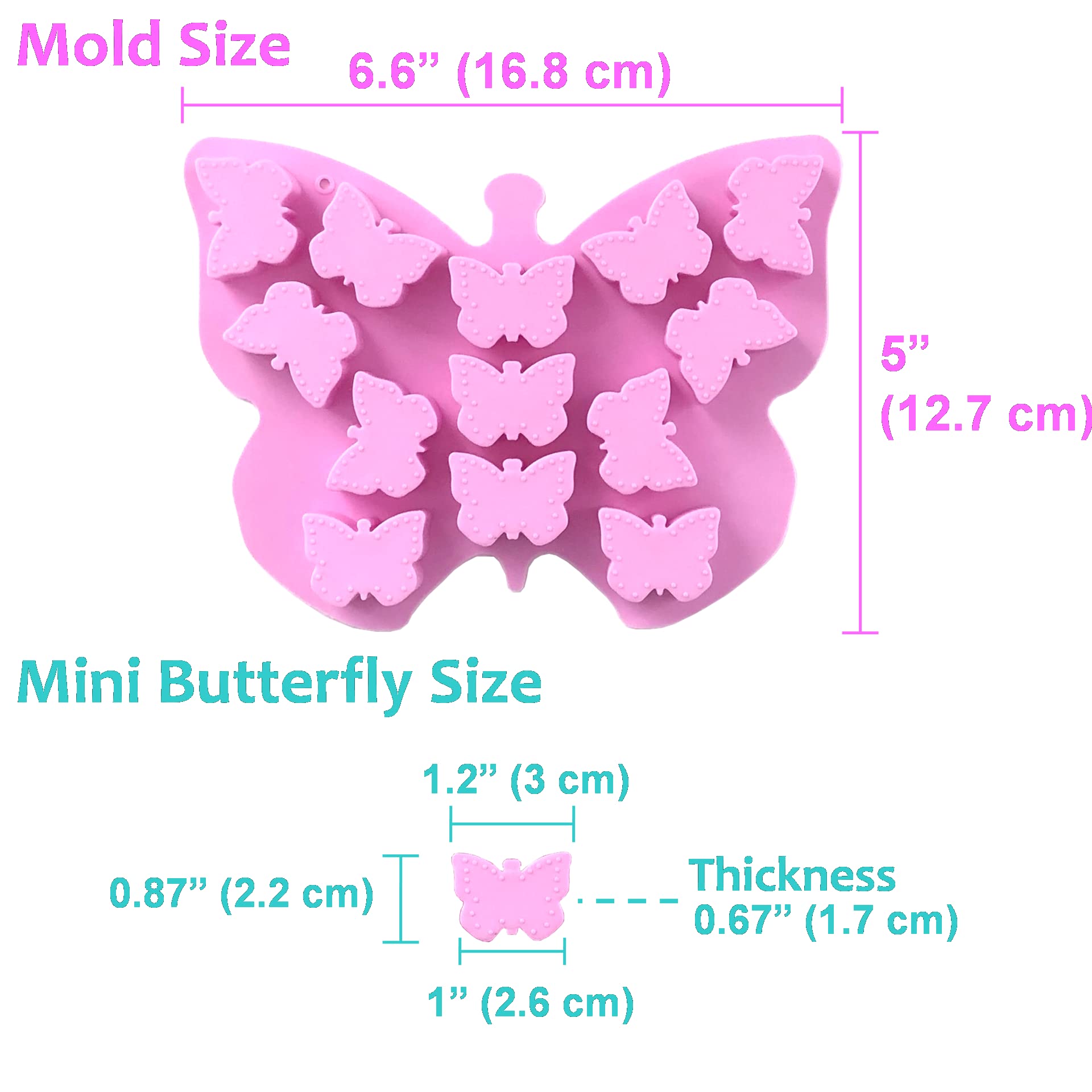 Butterfly Ice Cube Tray (2 pcs) Craft Ice Cube Molds Butterfly Molds Silicone Ice Cube Tray Shapes Butterfly Molds for Chocolate Cute Ice Cube Tray Cocktail (Small butterflies (13 cavities/mold))