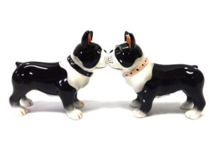 pacific giftware salt & pepper shakers - boston terrier pups magnetic salt and pepper shakers