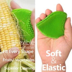 Vegetable Brush - Vegetable Brush Scrubber for Food - Vegetable Cleaner Potato Scrubber Brush Veggie Brush Vegetable Scrubber Potato Brush Scrubber Vegetable Scrub Brush Veggie Scrubber (Green)