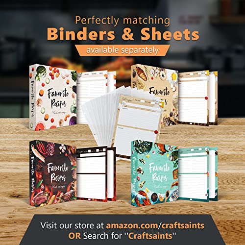 Recipe Sheet Protectors 8.5x11'' for Recipe Binder (25 Sleeves) Top-Loading Plastic Sleeves, Clear Sheet Protectors for 3 Ring Binder, Convenient Refill for Recipes (25 Pack, 8.5 x 11'' - 1 Pocket)