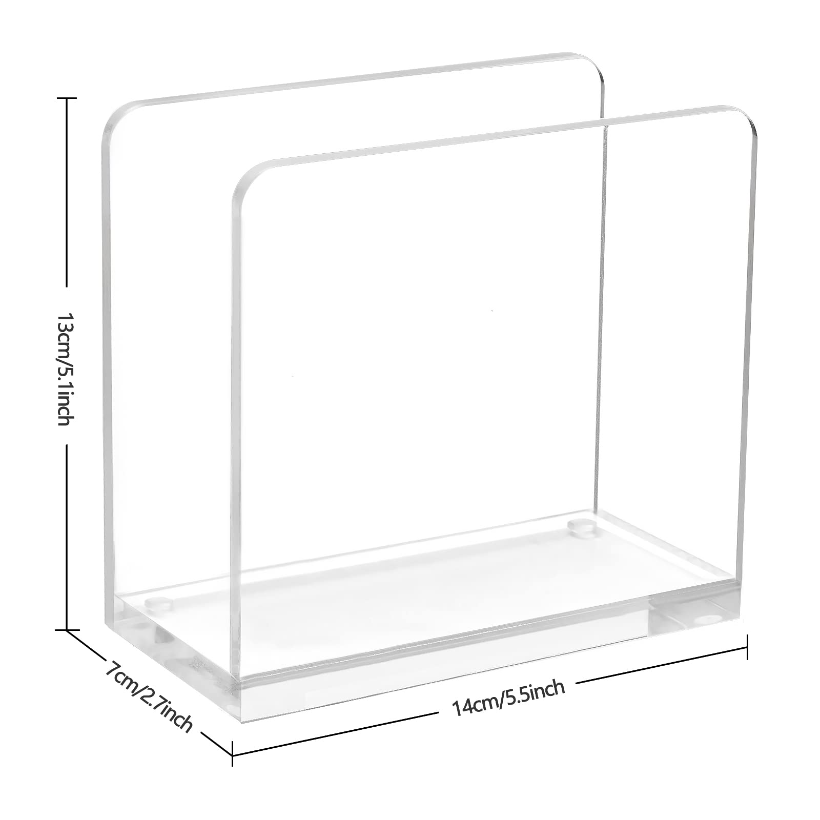 HBlife Napkin Holder, Acrylic Dining Table Dispenser for Cocktail Tissue, Clear Containers for Organizing Kitchen Paper