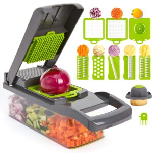 vegetable chopper multifunctional 14 in 1 food chopper fruit chopper dicer cutter onion veggie chopper with container egg slicer vegetable slicer cutter kitchen chopper mandolin slicer