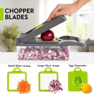 Vegetable Chopper Multifunctional 14 in 1 food chopper Fruit Chopper Dicer Cutter Onion veggie chopper with container Egg slicer Vegetable Slicer Cutter Kitchen chopper Mandolin slicer