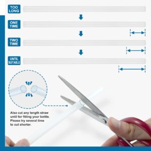 Replacement Reusable Straws for BuildLife 1/Half Gallon Water Bottle 128oz/64oz - 4 Set 10'' Long,Outer Diameter 0.374'' Cut Short to Fit Bottles,with 2 Cleaning Brush
