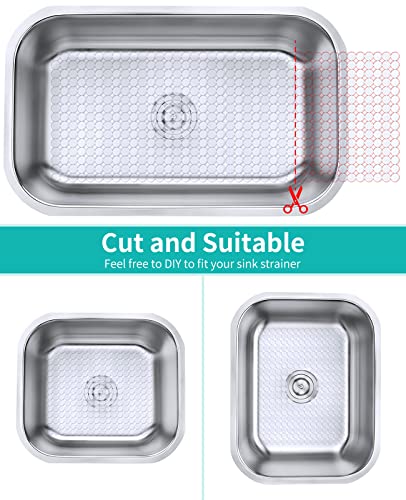 Bligli 2-Pack Kitchen Sink Mat: PVC Adjustable Sink Protector | Sink liner Pad | Dish Drying Mats, Easy to Clean & DIY Cut | 15.7 x 11.8 inch (Clear)