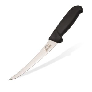 spitjack bbq brisket, meat trimming, fish fillet and butcher's kitchen boning knife - 6 inch curved stainless steel blade