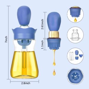 VENMATE Olive Oil Dispenser Bottle Silicone Dropper Measuring Oil Dispenser Bottle for Kitchen Cooking, Frying, Baking, BBQ Pancake, Air Fryer