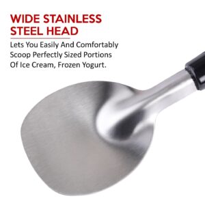 Ice Cream Spade - Stainless Steel Ice Cream Paddle for Hard or Creamy Ice Cream - Ice Cream Scoop with Comfortable Plastic Handle - Heavy Duty Strong, Durable Bend Proof Ice Cream Scooper