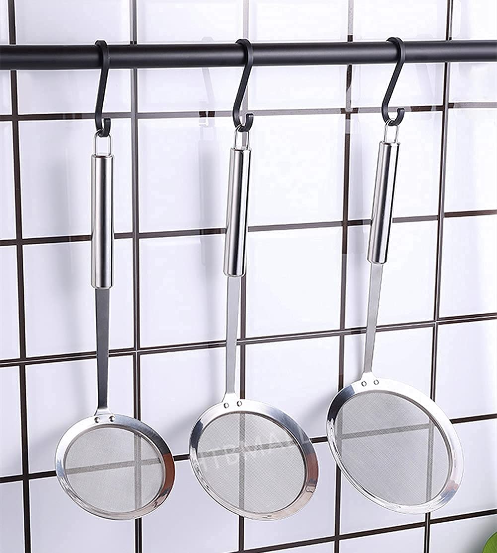 Skimmer Spoon, Stainless Steel Spider Strainer Skimmer Spoon Grease Fine Mesh Strainer Skimmer Spoons for Cooking Frying Skimming Grease, Foam and Gravy