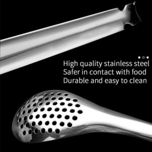 Spherification Spoon - Set of 2 Stainless Steel Spherification Spoon Molecular Slotted Bar Spoon Kitchen - KICW0071 (Silver)