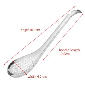 Spherification Spoon - Set of 2 Stainless Steel Spherification Spoon Molecular Slotted Bar Spoon Kitchen - KICW0071 (Silver)