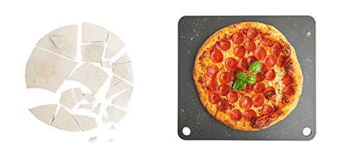 NerdChef Steel Stone - High Performance Pizza Baking | Made in USA (14.5" x 16" x 1/4") - (.25" Thick - Standard)