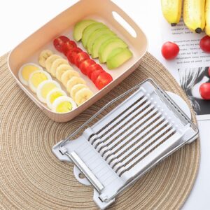 Egg slicer Luncheon Meat Slicer,Egg slicer for hard boiled eggs FENGCHEN Spam slicer With 10 Singing Cutting Wires in Stainless Steel