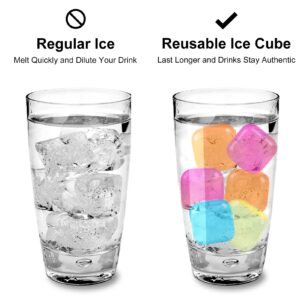 Tngan Reusable Ice Cube, 65 Pack Reusable Ice Cubes for Drinks, Washable Non-Melting Plastic Ice Cubes BPA Free, Refreezable Ice Cubes for Whiskey, Cocktails, Wine, Coffee (Multicolor)