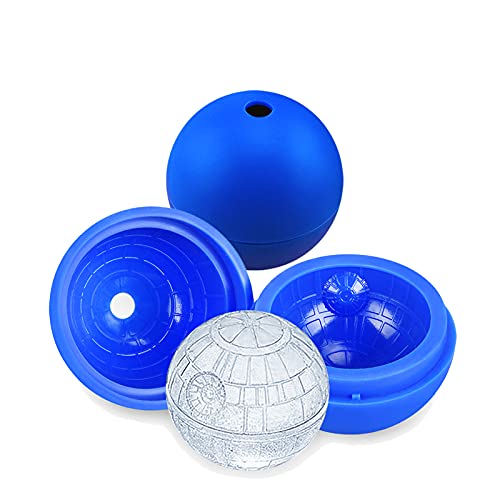 Death Star Ice Cube Mold 2 Pack Silicone Star Wars Ice Molds Sphere Big Ice Ball Maker for Whiskey, Bourbon and Cola (2)