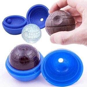 Death Star Ice Cube Mold 2 Pack Silicone Star Wars Ice Molds Sphere Big Ice Ball Maker for Whiskey, Bourbon and Cola (2)