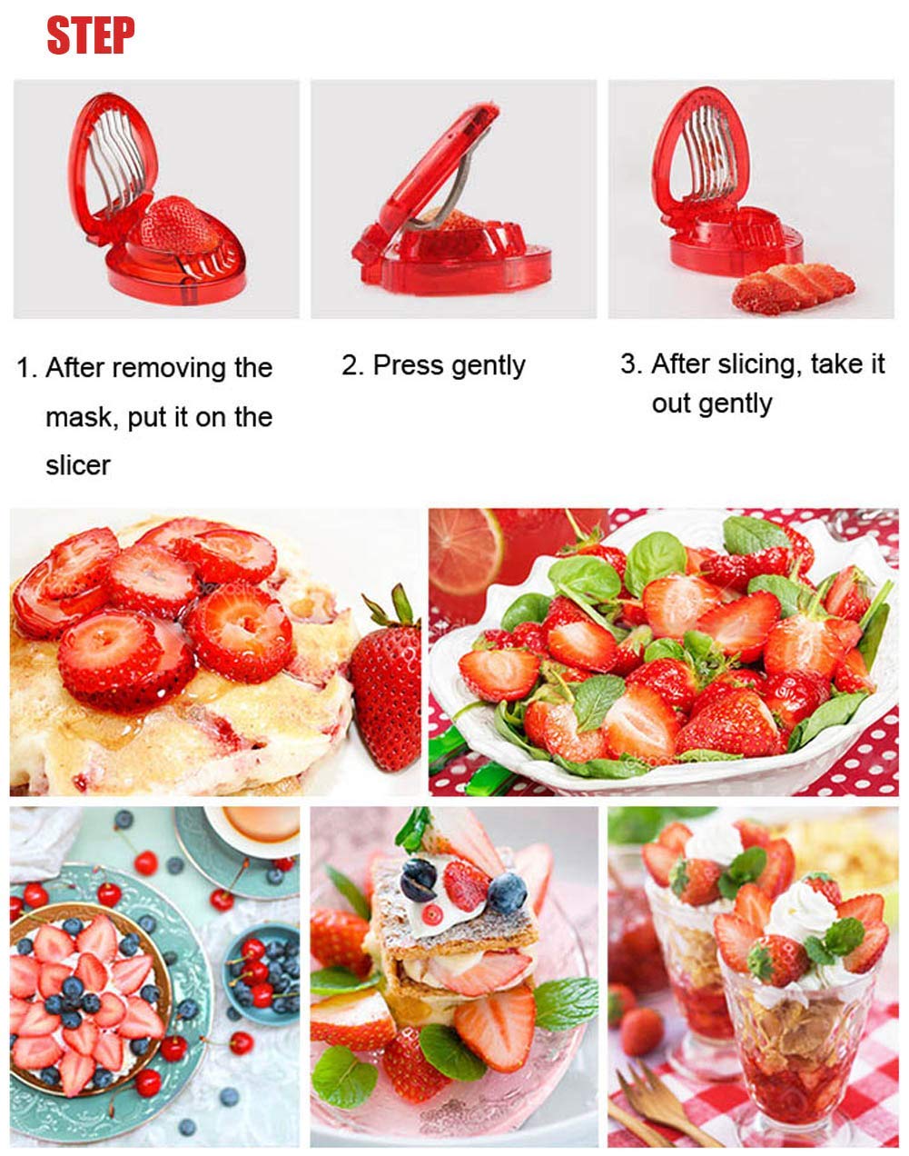 Strawberry Huller Fruit Slicer Set, Berry Stem Leaves Huller Gem Remover Removal Fruit Peeling Tool Kitchen Gadgets Corer Easy for Remove Strawberry Tomatoes and Stem Tool (2PCS)