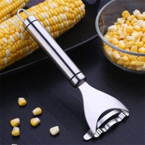 2PCS Magic Corn Cutter Peeler, Corn Stripper Cob Stripper Tool,Premium Stainless Steel Corn Thresher Cob Remover tool with Ergonomic Handle