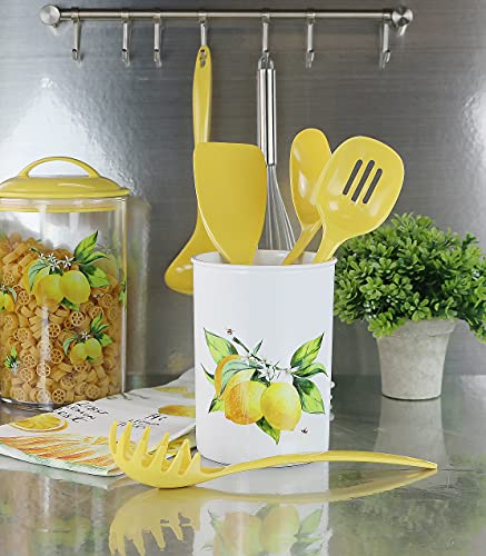 Reston Lloyd Utensil Holder, Fresh Lemons with Honey Bees