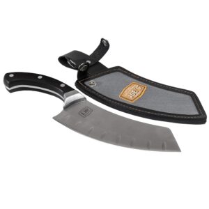 Oklahoma Joe's Blacksmith Cleaver & Chef Knife with Holster and Disposable BBQ Gloves, 50-count