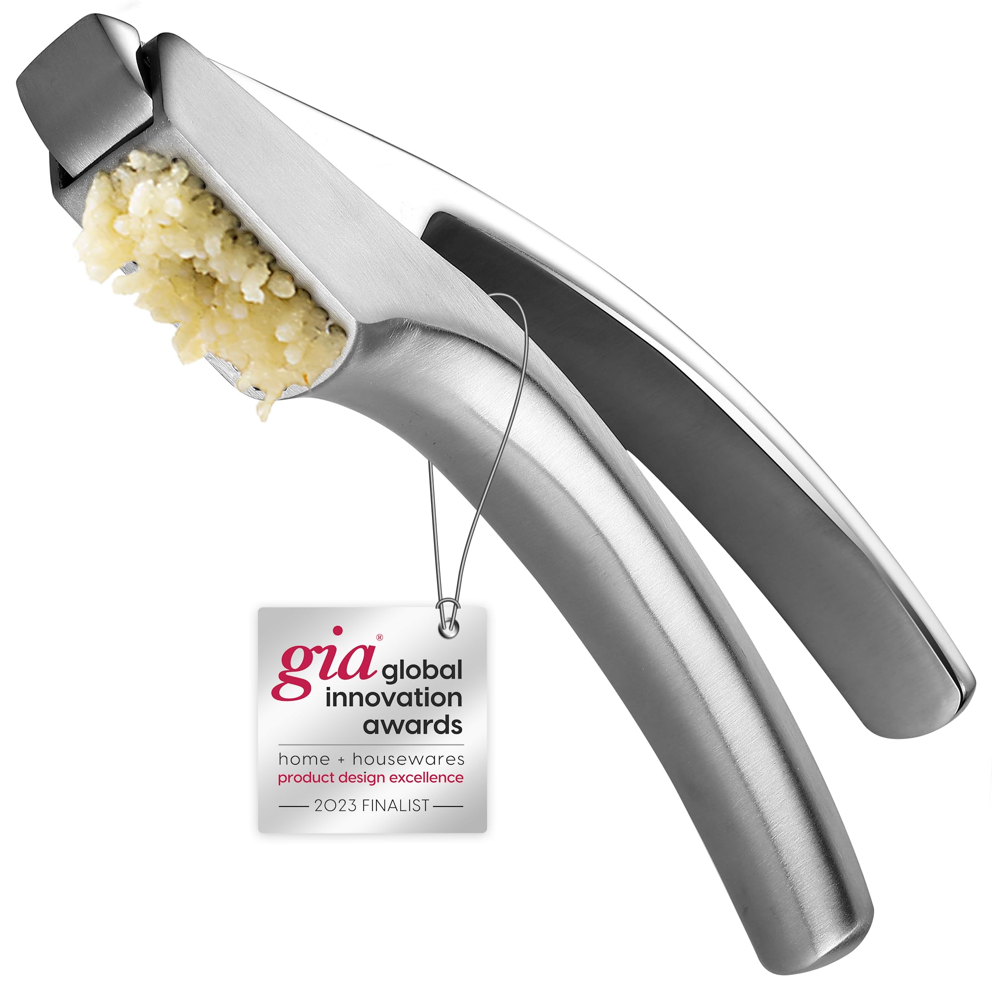 Garlic Press Stainless Steel, No Need to Peel Garlic Mincer Tool for Fine Garlic, Detachable for Easy Cleaning, Garlic Presser and Masher, Dishwasher Safe Garlic Crusher with 5-Year Warranty