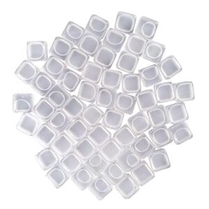 60 Pcs Reuable Ice Cubes White Clear Plastic Ice Cube to Keep Our drinks such as Lemon Wine Water Cool Longer Pretty for Party Wedding Filled With Pure Water