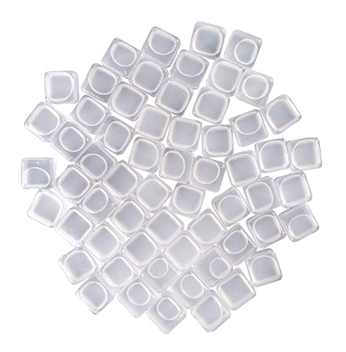 60 Pcs Reuable Ice Cubes White Clear Plastic Ice Cube to Keep Our drinks such as Lemon Wine Water Cool Longer Pretty for Party Wedding Filled With Pure Water