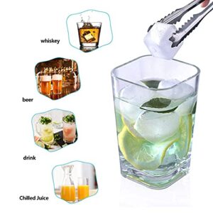 60 Pcs Reuable Ice Cubes White Clear Plastic Ice Cube to Keep Our drinks such as Lemon Wine Water Cool Longer Pretty for Party Wedding Filled With Pure Water