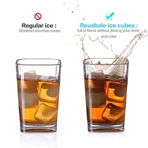 60 Pcs Reuable Ice Cubes White Clear Plastic Ice Cube to Keep Our drinks such as Lemon Wine Water Cool Longer Pretty for Party Wedding Filled With Pure Water