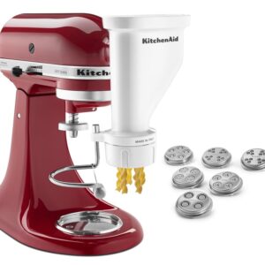 KitchenAid KSMPEXTA Gourmet Pasta Press Attachment with 6 Interchangeable Pasta Plates, White