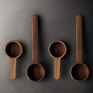 Coffee Spoons, Wooden Tablespoon Scoop, Wooden Coffee Ground Spoon, Measuring for Ground Beans or tea, Soup Cooking Mixing Stirrer Kitchen Tools Utensils, 1 Wooden Tea Scoop(3.86 inches)