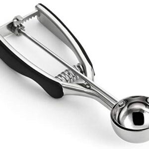 Spring Chef - Cookie Scoop with Trigger Release, Multifunctional Scoop for Melon, Protein Balls, and Meatballs, Stainless Steel Medium Cookie Scoop for 1.7 Tablespoon Cookie Dough, Size #40, Black