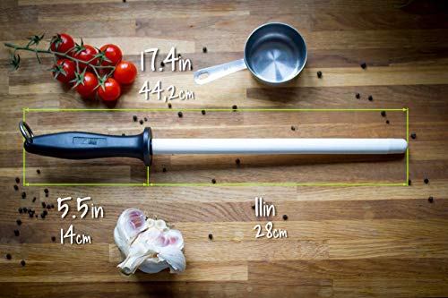 Green Elephant Ceramic Sharpening Rod, Lightweight & Highly Durable 11-Inch Shatterproof Ceramic Honing Rod For Professional Chefs and Home Cooks