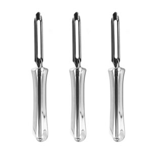 vegetable peeler, stainless steel rotary peeler for potatoes carrots apples pears (set of 3) by lechay