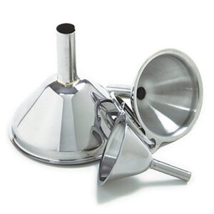 norpro stainless steel funnels, set of 3, silver