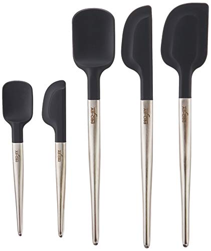 All-Clad Specialty Silicone Kitchen Gadgets 5 Piece Set, Spatulas Kitchen Tools, Kitchen Hacks Black