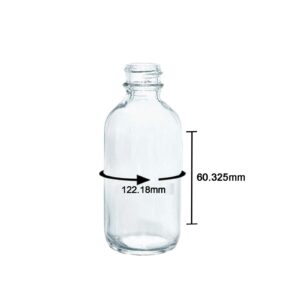 10PCS 2 oz Small Clear Glass Bottles(60ml)With 2 Stainless Steel Funnels&32 Chalkboard Labels,Boston Round Shot Bottles with Caps,Perfect for Party Favors,Essential Oils,Juice,Whiskey,NO Leakage