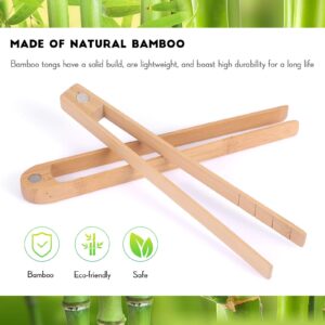 2 Pieces 8.7 Inch Wooden Toaster Tongs With Magnet Magnetic Bamboo Toaster Tongs Wood Toast Tongs Natural Bamboo Kitchen Utensil Accessories for Cooking Bagel Cake Muffin Bread