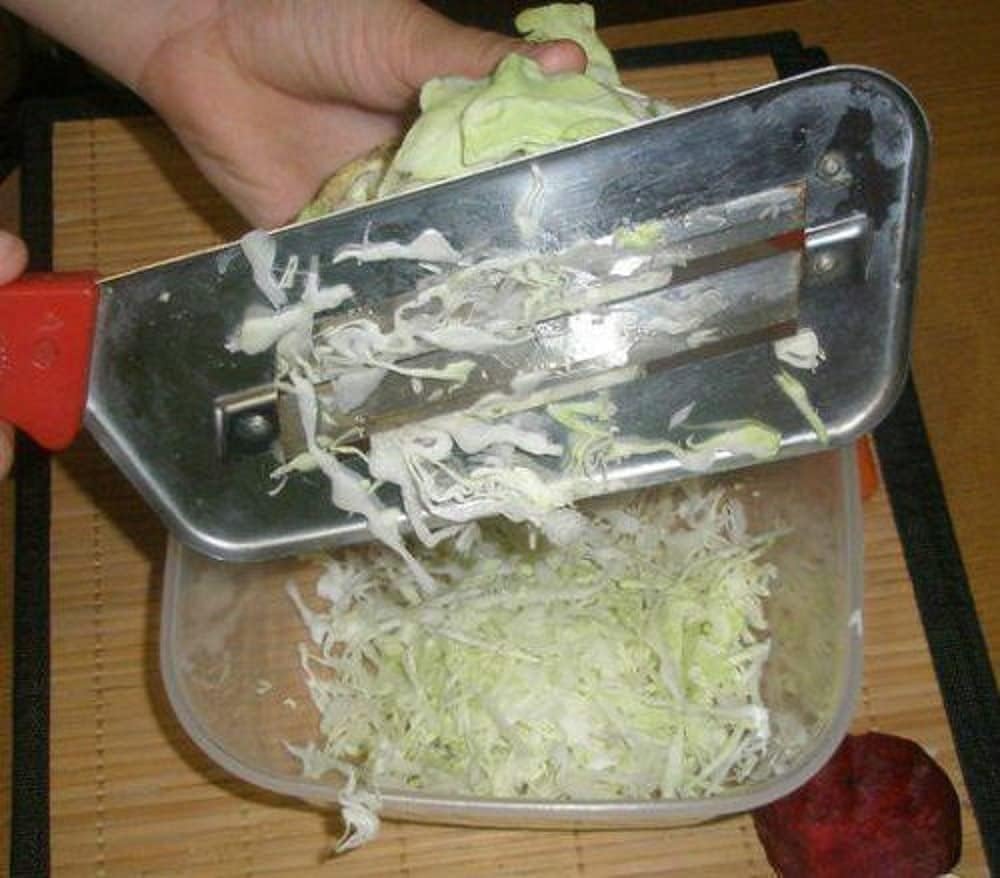 YukaBa Cabbage Kitchen Knife Slicer Chopper Shredder Sauerkraut Cutter Coleslaw Grater (Red-A)