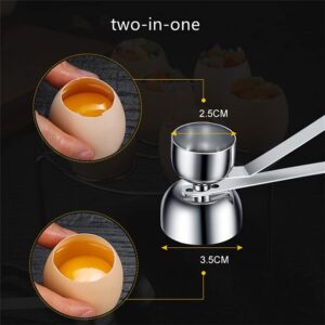 NuoYa 1 Pcs double head two-in-one stainless steel  opener Metal Egg Scissors 304 Stainless Steel Topper Shell Cutter Opener Boiled Raw Egg Open Creative Kitchen Tool eggshell opener