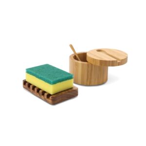 kitchen salt box & sponge holder