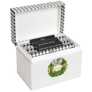 C.R. Gibson Blank Recipe Card Organizer Box, 4.25'' W x 4.8'' H x 6.5'' L