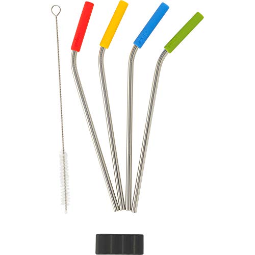 Good Cook Touch Stainless Steel Straws, 10 x 4.3 x 0.75, Assorted