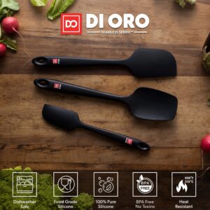 DI ORO 8-Piece Silicone Kitchen Utensil Set - 600°F Heat-Resistant Nonstick Flexible Seamless Silicone Turner Spatulas, Spoons, & Ladle - Nonstick Cookware Safe Tools for Baking & Cooking - BPA Free