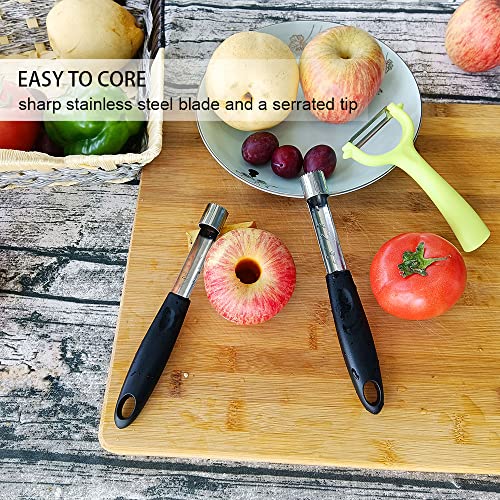 2PCS Apple Cupcake Corer, Fruit Vegetable Core Remover, Profession Healthy Stainless Steel Apple Remover Household Kitchen Tool for Fuji, Pears, Bell Peppers - Black