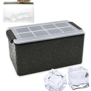 bangp clear ice cube maker,clear ice cube mold with reusable ice cube storage bag,silicone clear ice cube tray makes 8×2 inch clear square ice cubes for whiskey & cocktails - precious gifts for men