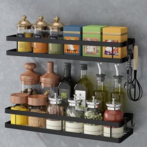 yuthsona spice rack organizer, wall mount spice rack organizer for spice jars and seasonings organizer - hanging kitchen spice pantry organization storage shelf for cabinet, cupboard or pantry door